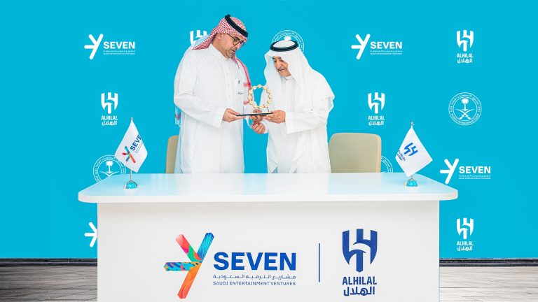 (Left) Essam Al Jubair, chief operating officer, SEVEN with Abdullah Aljarbou, CEO of Al Hilal Saudi Club[20326]
