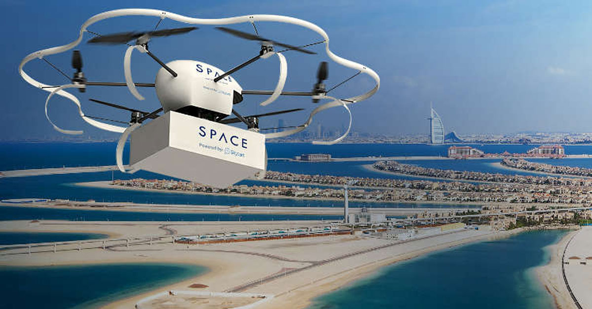 dubai delivery drone social