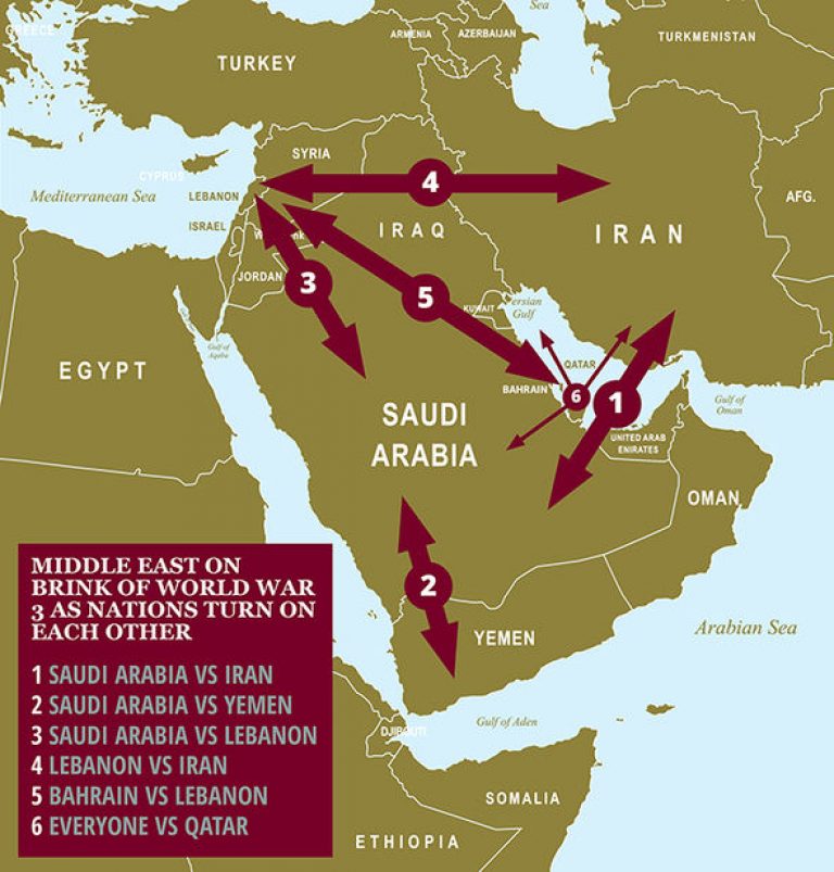 Tensions Middle East graphic map world War 3 1121473
