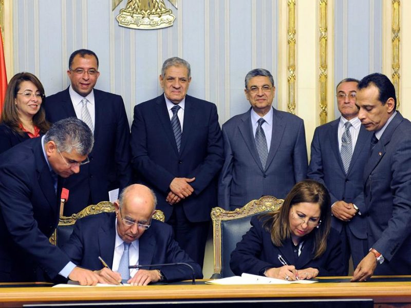 EgyptE28099s interim government signed two agreements with the Arab Fund for Economic and Social Development AFESD on Monday to finance projects in the electricity sector