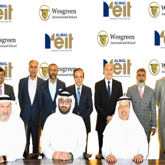 Caption Representatives from Dubai Investments Al Mal Capital REIT and Wesgreen International School at the signing ceremony. 1 850x472 1