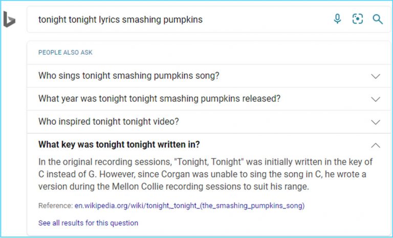 Bing people also ask example