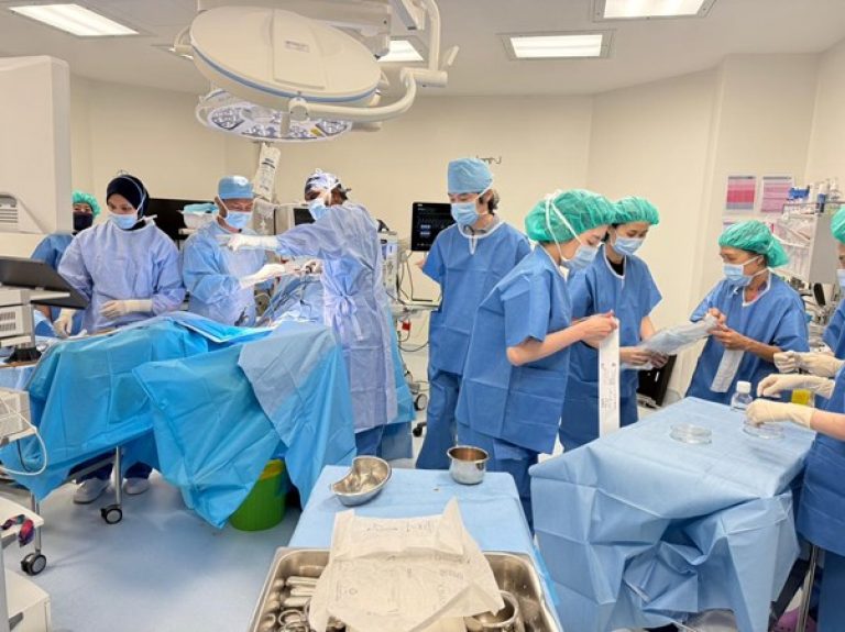 Prof Dr Kawamura observes the IV