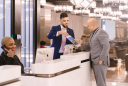 Reception area showcasing pro services in Dubai, where professionals assist clients with business setup, documentation, and corporate support.