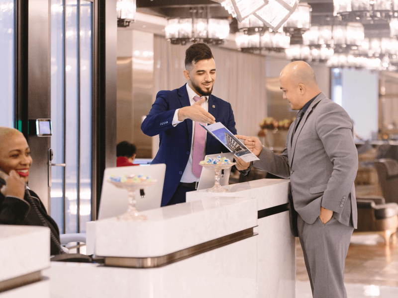 Reception area showcasing pro services in Dubai, where professionals assist clients with business setup, documentation, and corporate support.