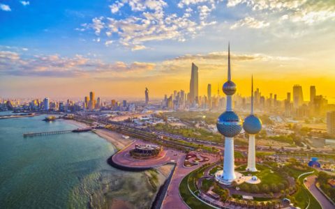 Vibrant Sunset over Kuwait City